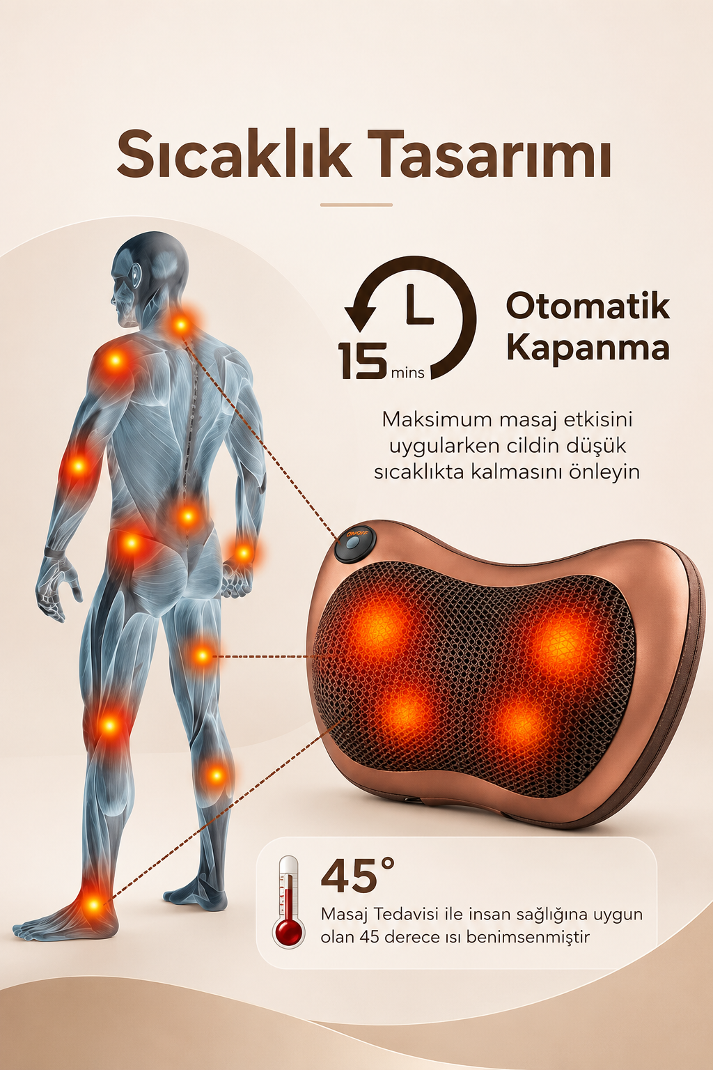 Dinliva™ Isıtmalı Masaj Yastığı